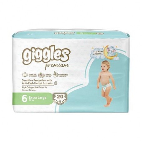Подгузники Giggles Premium Extra Large размер 6 (15+ кг), 20 шт
