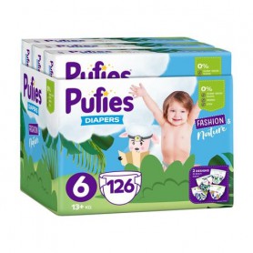 Подгузники Pufies Fashion & Nature XL размер 6 (13+ кг), 126 шт