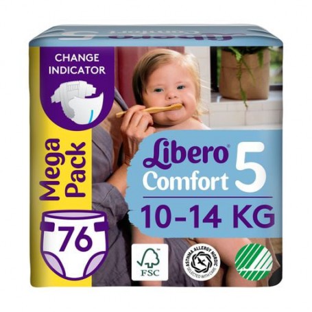 Подгузники Libero Comfort размер 5 (10-14 кг), 76 шт