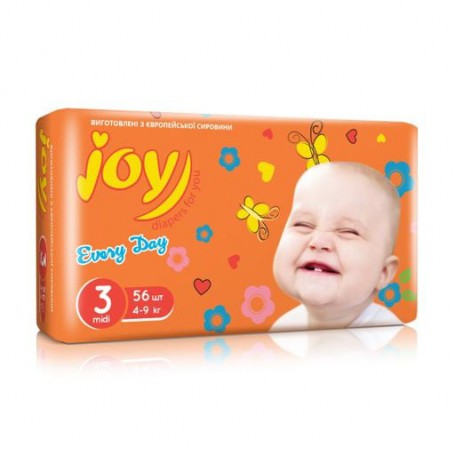 Подгузники Joy Every Day размер 3 (4-9 кг), 56 шт