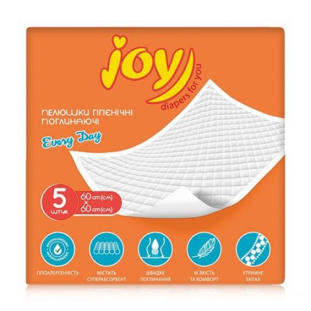 Пеленки гигиенические впитывающие Joy Every Day, 60*60, 5 шт
