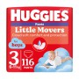 Подгузники-трусики Huggies Little Movers Pants для мальчиков, размер 3 (6-11 кг), 116 шт