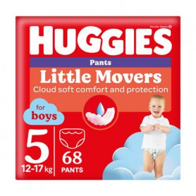 Подгузники-трусики Huggies Little Movers Pants для мальчиков, размер 5 (12-17 кг), 68 шт