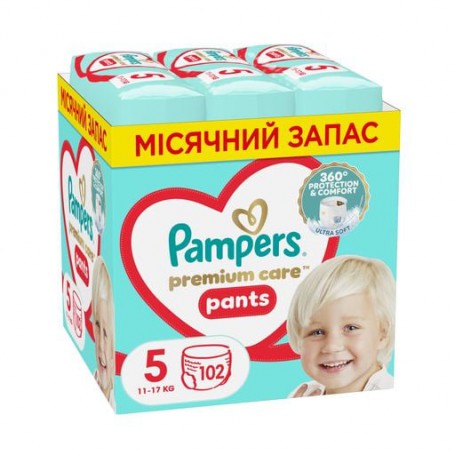 Подгузники-трусики Pampers Premium Care Pants Junior, размер 5 (11-17 кг), 102 шт
