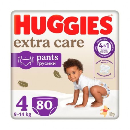 Подгузники-трусики Huggies Extra Care Pants размер 4 (9-14 кг), 80 шт