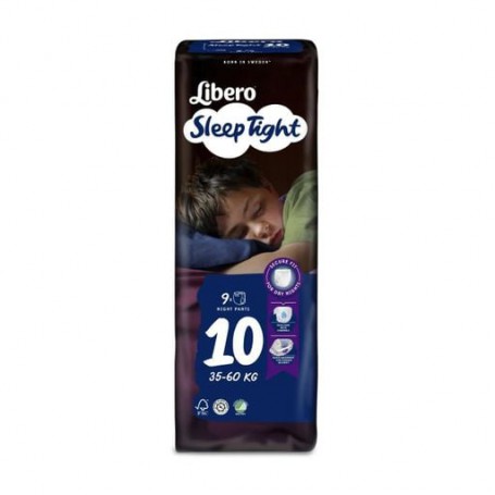 Подгузники-трусики Libero SleepTight размер 10 (35-60 кг), 9 шт