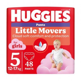 Подгузники-трусики Huggies Little Movers Pants для девочек, размер 5 (12-17 кг), 48 шт