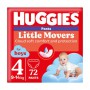 Подгузники-трусики Huggies Little Movers Pants для мальчиков, размер 4 (9-14 кг), 72 шт