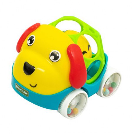 Детская игрушка-погремушка Baby Team Машинка-собачка, от 6 месяцев, 16*10.5*9 см (8411)