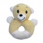 Мягкая игрушка-погремушка с мягким кольцом Lindo Мишка, с рождения, 11*11*4 см (F 1021)