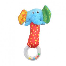 Мягкая игрушка-погремушка с пищалкой Lindo Слон, с рождения, 20*7*5 см (F 1017)