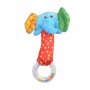 Мягкая игрушка-погремушка с пищалкой Lindo Слон, с рождения, 20*7*5 см (F 1017)