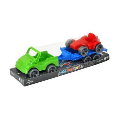 Детский набор машинок Tigres Kid Cars Sport на планшете, джип и багги, от 1 года, 3 элемента, 26 см (39826)