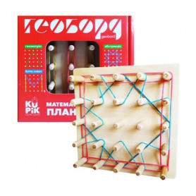 Деревянная развивающая игра Igroteco Математический планшет 5*5 (поле 15*15 см), 15.5*15*5*4.5 см, от 3 лет (900415)