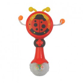 Музыкальная игрушка-погремушка Lindo красная, от 1 года, 15*7*4 см (HE0517)