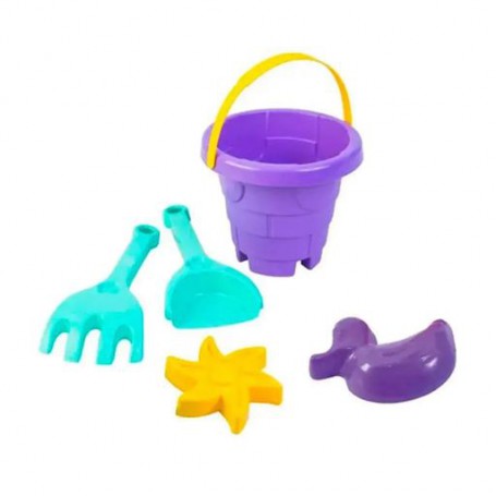 Детский набор для песка Tigres Башня, фиолетовый, 20.5*14*18.5 см, от 1 года, 6 элементов (39284)