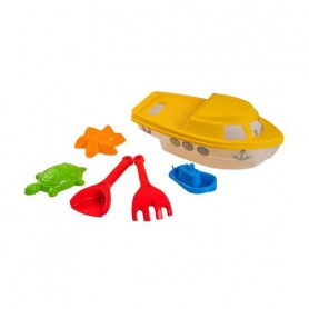 Детский набор для песка Tigres Кораблик, желтый, 13*35*17.5 см, от 1 года, 7 элементов (39648)