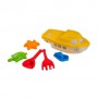Детский набор для песка Tigres Кораблик, желтый, 13*35*17.5 см, от 1 года, 7 элементов (39648)
