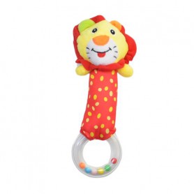 Мягкая игрушка-погремушка с пищалкой Lindo Лев, с рождения, 20*7*5 см (F 1017)