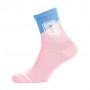 Носки подростковые Siela RT1323-113 высокие, спортивные, розовые с полоской и буквой O, размер 31-34