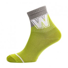 Носки подростковые Siela RT1323-113 высокие, спортивные, зеленые с полоской и буквой W, размер 31-34