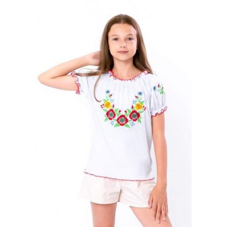 Вишиванка для дівчинки з коротким рукавом Носи своє 158 Білий (p-11555-125855) (1307449)