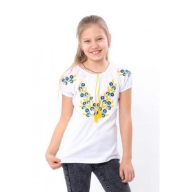 Вишиванка для дівчинки з коротким рукавом Носи своє 140 Білий (p-3636-155663) (1307544)