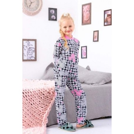 Піжама для дівчинки на кнопці Носи своє 128 Сірий (p-3028-127613) (1229259)