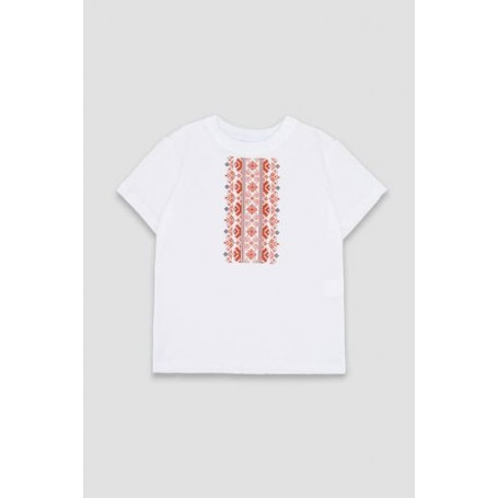 Вишиванка з коротким рукавом для хлопчика No Brand 128 см Білий ЦБ-00251118 (SKT000995652) (1286597)