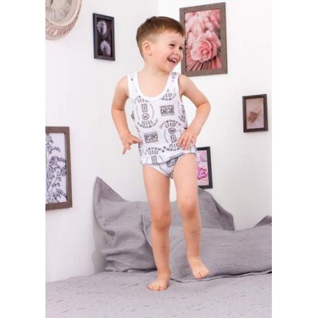 Комплект для хлопчика (майка+труси) Носи своє 134 Білий (p-7842-70884) (1307627)