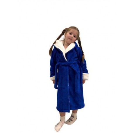 Детский махровый халат 122-140 см Синий (П4К-Al-kid-halat-001/4) (1050698)
