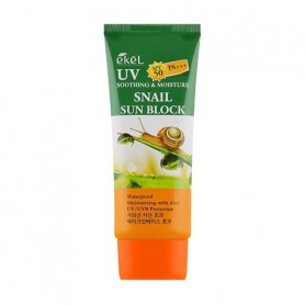 Солнцезащитный крем для лица Ekel UV Snail Sun Block SPF 50/PA+++ с муцином улитки, 70 мл