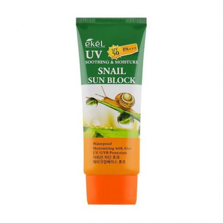 Солнцезащитный крем для лица Ekel UV Snail Sun Block SPF 50/PA+++ с муцином улитки, 70 мл