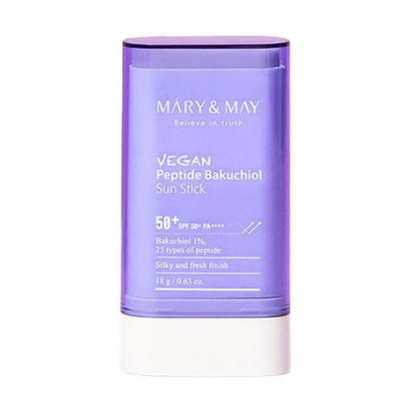 Солнцезащитный стик для лица Mary & May Vegan Peptide Bakuchiol Sun Stick, SPF 50+ PA++++, 18 г
