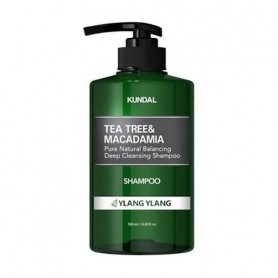Шампунь для волос Kundal Tea Tree&Macadamia Deep Cleansing Shampoo Чайное дерево и макадамия, аромат Ylang Ylang, 500 мл