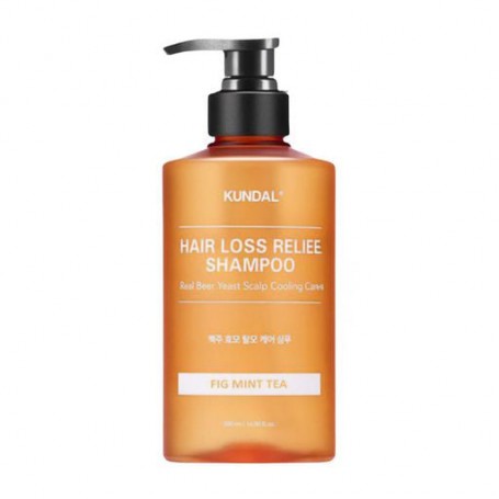 Пивной шампунь для волос Kundal Beer Yeast Hair Loss Relief Shampoo, Fig Mint Tea, 500 мл