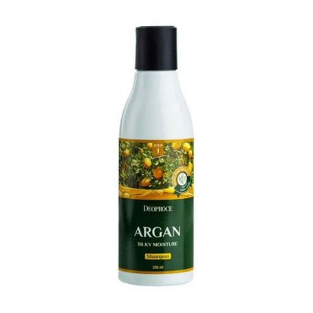 Увлажняющий шампунь для волос Deoproce Argan Silky Moisture Shampoo для поврежденных волос, 200 мл