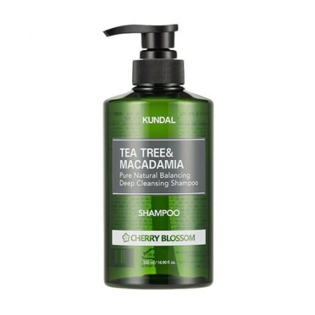 Шампунь для волос Kundal Tea Tree&Macadamia Deep Cleansing Shampoo Чайное дерево и макадамия, аромат Cherry Blossom, 500 мл