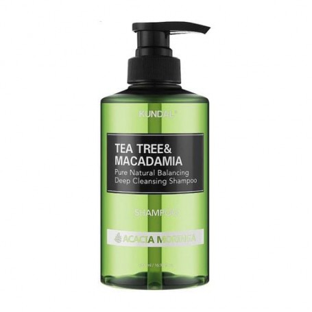 Шампунь для волос Kundal Tea Tree & Macadamia Pure Natural Balancing Deep Cleansing Shampoo Acacia Moringa, 500 мл