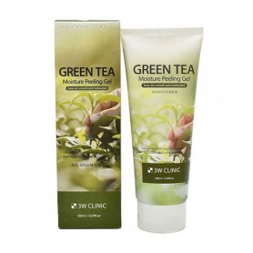 Пилинг-гель для лица 3W Clinic Green Tea Moisture Peeling Gel с экстрактом зеленого чая, 180 мл