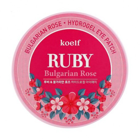 Гидрогелевые патчи для кожи вокруг глаз Petitfee &amp Koelf Ruby &amp Bulgarian Rose Eye Patch с рубином и болгарской розой, 60 