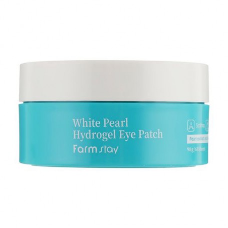 Гидрогелевые патчи для глаз FarmStay White Pearl Hydrogel Eye Patch с экстрактом жемчуга, 90 г