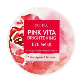 Осветляющие патчи для кожи вокруг глаз Petitfee & Koelf Pink Vita Brightening Eye Mask с эссенцией дамасской розы, 60 шт