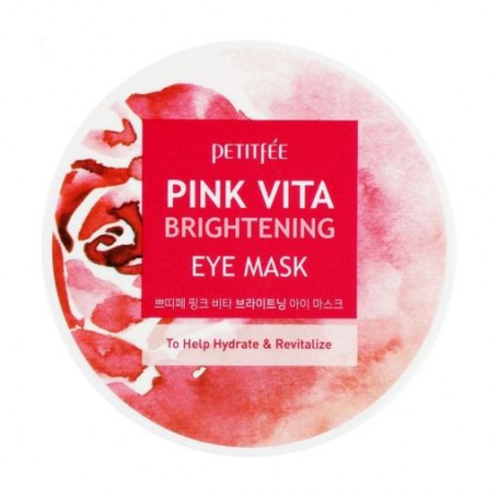 Осветляющие патчи для кожи вокруг глаз Petitfee & Koelf Pink Vita Brightening Eye Mask с эссенцией дамасской розы, 60 шт