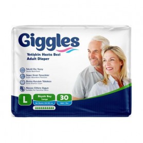 Подгузники для взрослых Giggles размер L (100-150 см), 30 шт