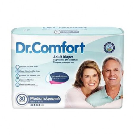 Подгузники для взрослых Dr.Comfort Adult Diaper Medium размер M (85-125 см), 30 шт