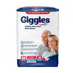 Подгузники для взрослых Giggles Medium 85-125 см, 10 шт