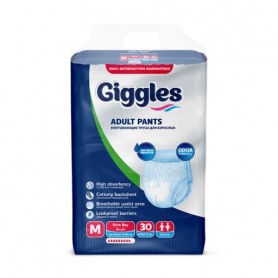 Подгузники-трусы для взрослых Giggles размер M (70-120 см), 30 шт