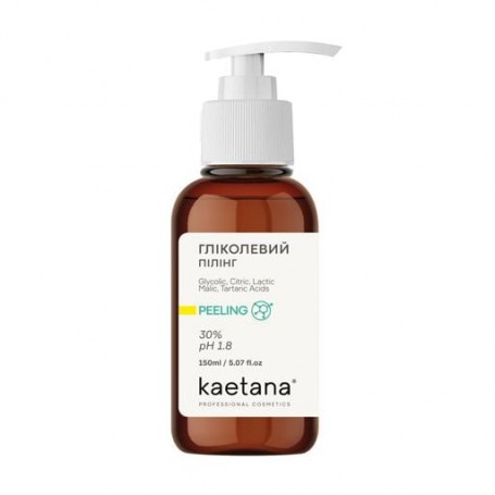 Гликолевый пилинг для лица Kaetana Peeling кислотность 30% рН 1.8, от акне и пост акне, гиперпигментации, фотостарения, 150 мл