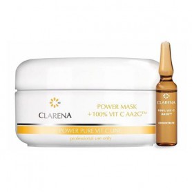 Набор для лица Clarena Power Pure Vitamin C Line Power Mask + 100% Vit C Aa2g (маска, 100 мл + витамин С, 3 мл) для профессионал
